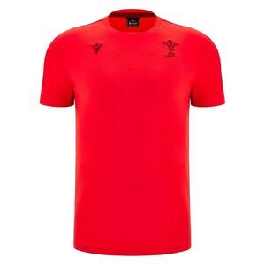 Wales Unisex Adult 2025 Macron Logo T-Shirt / Red